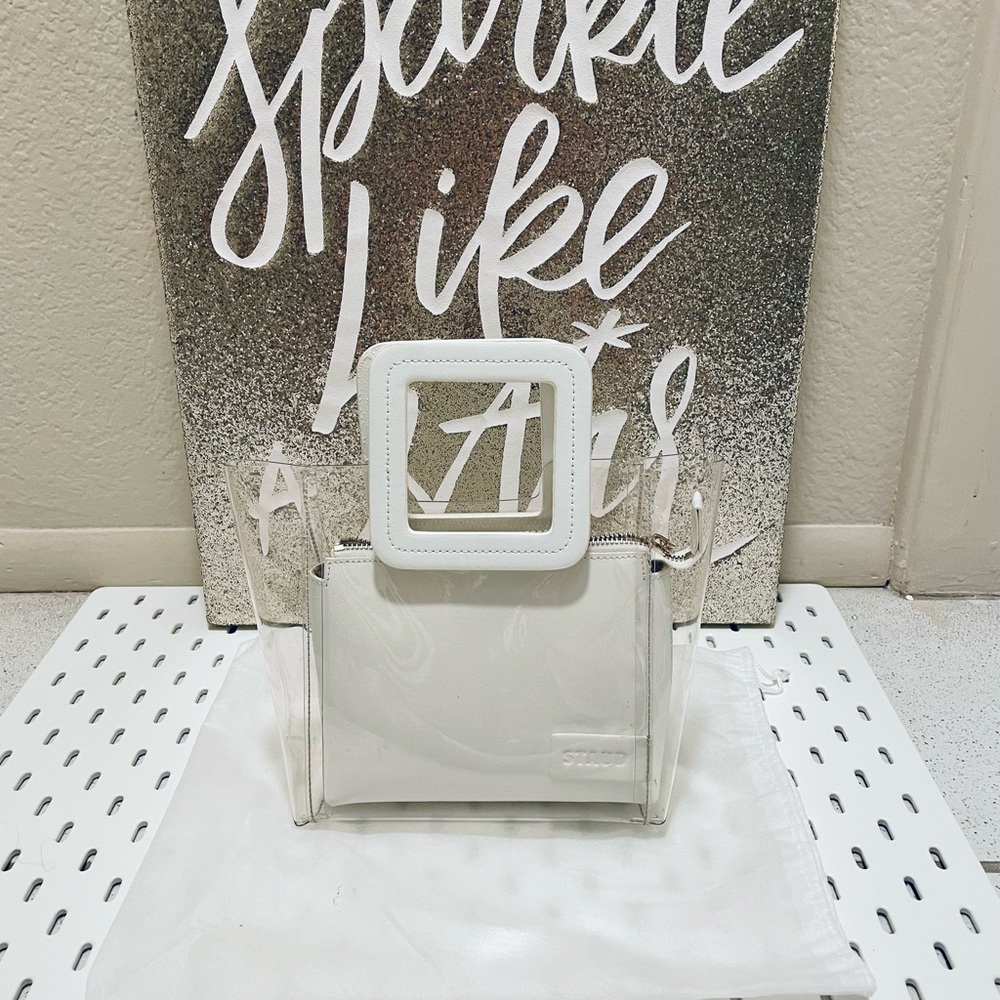 STAUD Mini Shirley Bag | Clear & White. Gorgeous NEW mini bag. Retail $365…
